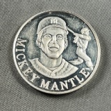 Mickey Mantle One Troy ounce .999 silver round