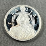 One Troy ounce .999 silver round