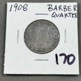 1908 Barber Quarter Dollar