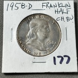 1958-D Franklin Half Dollar Choice BU