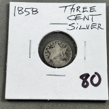 1858 Three Cent Silver Piece