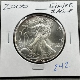 2000 US Silver Eagle, .999 fine silver, UNC GEM