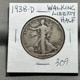 1938-D U.S. Walking Liberty Half Dollar Key Date