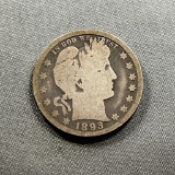 1893-O Barber Quarter Dollar, 90% Silver