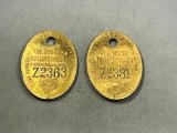 Pair of The American Rolling Mill Co. Check tags