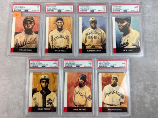 1990 Eclipse Negro League PSA group of 7 including: Willie Wells & Judy Johnson