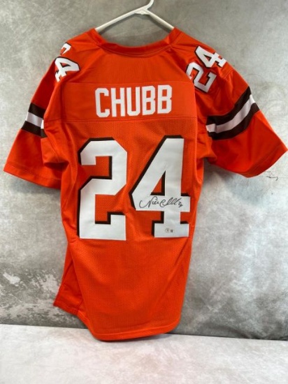 Nick Chubb signed Browns jersey, Beckett cert