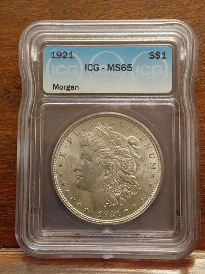 1921 MORGAN DOLLAR ICG MS65