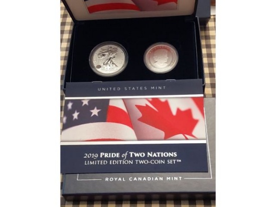 2019 PRIDE OF 2 NATIONS SILVER 2-COIN SET IN HOLDER