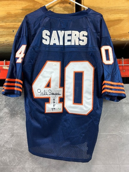 Gale Sayers, Chicago Bears signed jersey, JSA