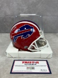 Thurman Thomas signed red Bills Mini Helmet, Tristar cert