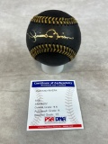 Mariano Rivera, signed black MLB baseball, PSA