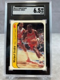 Michael Jordan 1986 Fleer Rookie sticker, graded 6.5 SGC, EX-NM+