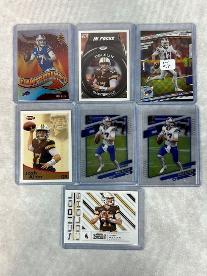Lot of 7 Josh Allen Rookies Base and Inserts
