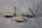 Three 2016 Case XX Hunter Green Bone Knives, Mini Copperlock, Trapper & Peanut