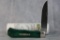 Tidoute Cutlery Smooth Green Bone Folding Hunter Style Knife