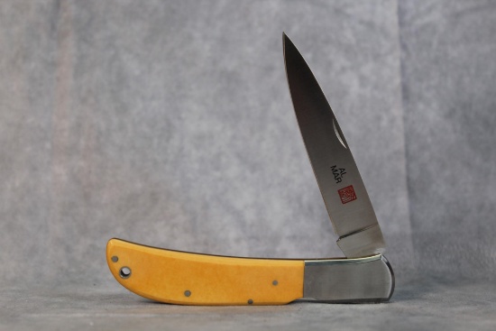 AL MAR EAGLE YELLOW HANDLE FOLDING KNIFE