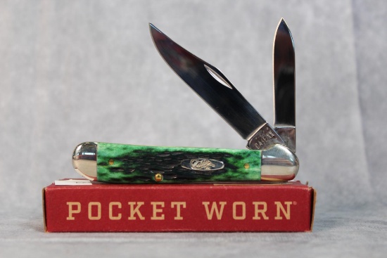 2021 Case XX Pocket Worn Bermuda Green Bone Copperhead