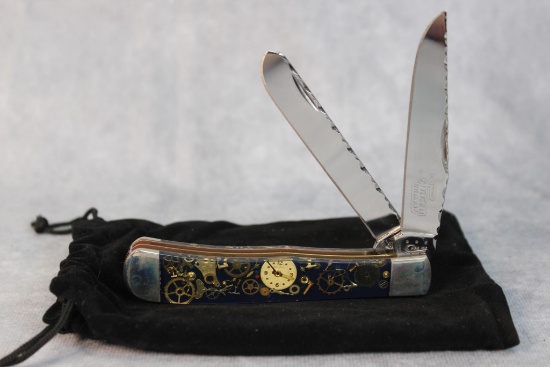 Finney Knives Custom Case XX Trapper w/Watch Parts in Handle