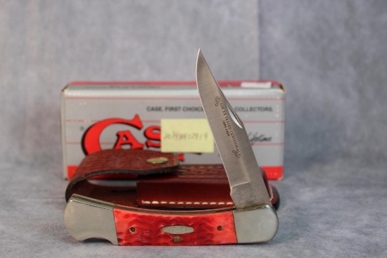 1989 Case XX Tested Centennial R61139 Red Bone Lockback w/sheath and orig. box