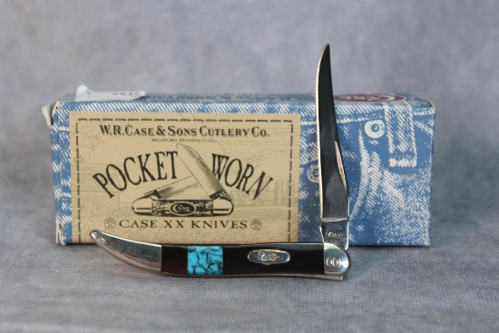 2002 Case XX Buffalo Horn & Turquoise Tiny Toothpick #001