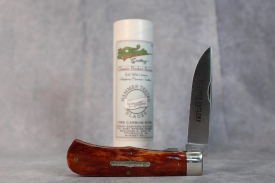 Tidioute Cutlery Smooth Brown Wood Bone OH-13 Hunter Style Knife