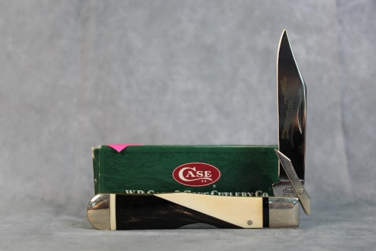 2002 Case XX Buffalo & Creamy Ivory Handle Cheetah With Blade Etch
