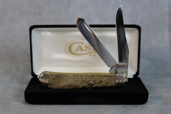 2019 Case XX Dark Brown Giraffe Bone Smooth Mini Trapper