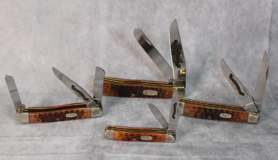 Four 2017 Case XX Burnt Walnut Bone Limited Edition Knives, four times the money