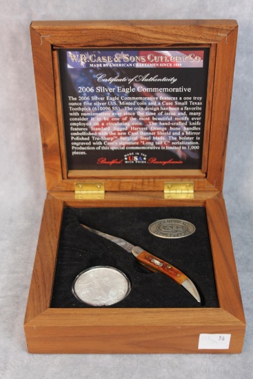 Case XX 2006 Silver Eagle Commemorative Brown Bone Toothpick