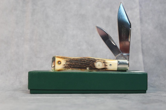 Canal Street Cutlery Burnt Stag Swell Center Jack Knife, (missing shield)