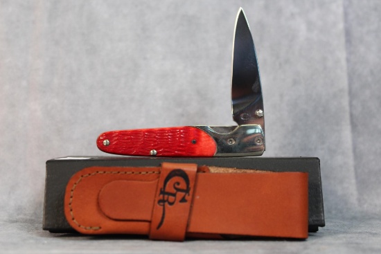 Case XX Rogers Jigged Dark Red Bone Slimlock