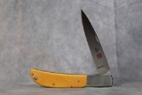 AL MAR EAGLE YELLOW HANDLE FOLDING KNIFE