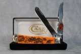 2014 Case XX Trapper with Halloween Engraved Handle and Worked Blades