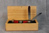 Silverhorse Stoneworks Mini Trapper Style Custom Knife w/exotic inlays