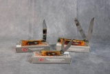 Three 2016 Case XX Autumn Bone Knives, Copperlock, Trapper, & Peanut