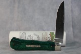 Tidoute Cutlery Smooth Green Bone Folding Hunter Style Knife