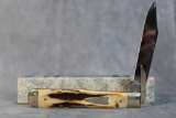 W.R. Case Bradford. PA 51011 1/2 Stag Handle Cheetah, year 1990s? Date is Hidden By Swing Guard