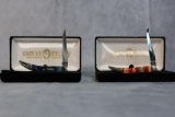 Pair of Case XX Select Tiny Toothpicks, Candy Stripe & Mediterranean Blue Bone