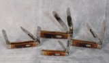 Four 2017 Case XX Burnt Walnut Bone Limited Edition Knives, four times the money