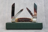 2005 Canal Street Cutler Crimson Natural Stag Handle Four Blade Congress