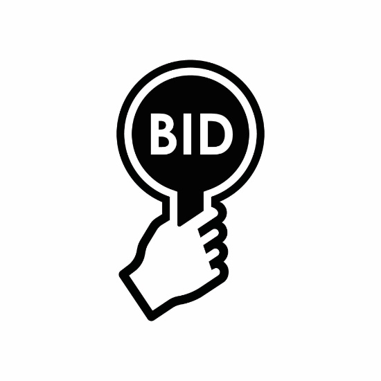 Bidding definitions "Bid $" - bids the next dollar increment; "Max Bid" - set top bid amount.