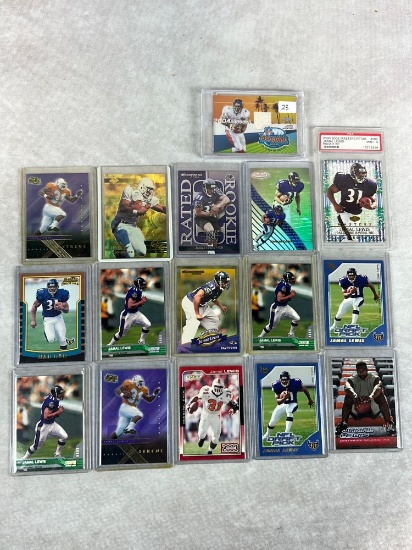 (16) Jamal Lewis Football Cards - 15 Rookies - GU Pro Bow Jersey - Inserts - Graded
