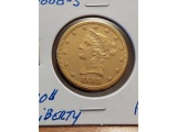1888S $10. LIBERTY HEAD GOLD PIECE AU