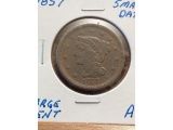 1857 LARGE CENT SMALL DATE