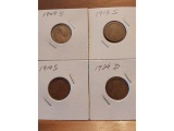 1909S,13S,14S,24D LINCOLN CENTS