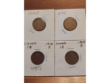 1910S,11,12S,24D LINCOLN CENTS