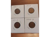 1910S,11D,11S,24D LINCOLN CENTS