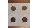 1910S,12S,13S,14S LINCOLN CENTS