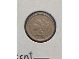 1868 3-CENT NICKEL NICE AU TYPE COIN